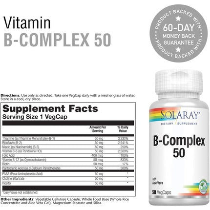 Supliment B-Complex, Solaray, 50mg