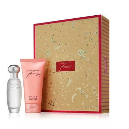 Set cadou parfum, Estée Lauder Pleasures, sticlă roz