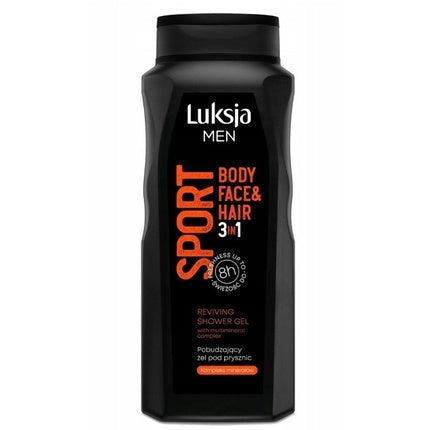 Gel de duș Luksja Men Sport Energizing, 500 ml, 3 în 1 pentru corp și păr