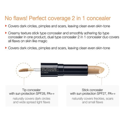 Thesaem, Concealer Duo, Natural Beige, 2 în 1