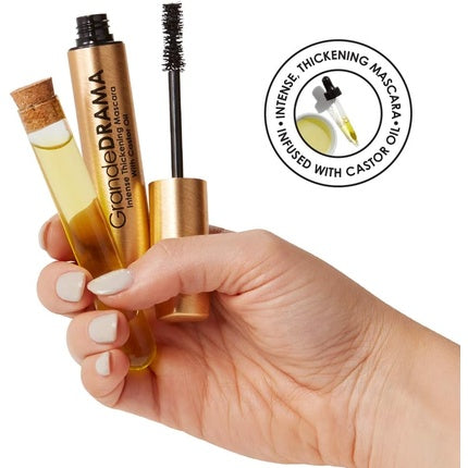 Mascara GrandeDRAMA Intense Thickening cu ulei de ricin, negru