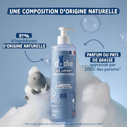 Gel de curățare Dodie 3 în 1, 1 Litru, Format familial, Albastru