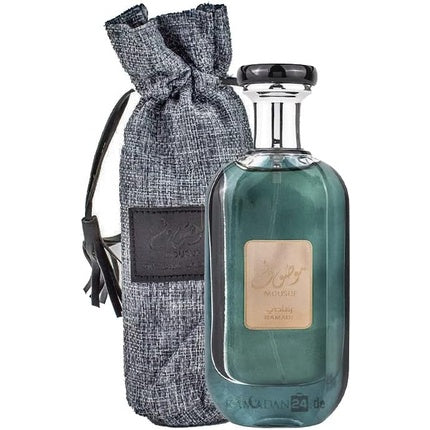 Eau de Parfum Ard Al Zaafaran Mousuf Ramadi, sticlă verde închis, capac negru, 100 ml