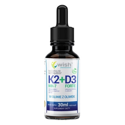 Supliment alimentar Wish Pharmaceutical Vitamina K2 MK-7 + D3 Forte, 30ml