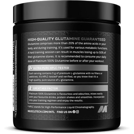 Pudră supliment alimentar MuscleTech Platinum 100% Glutamine Powder, 300g, neîndulcită