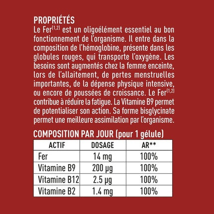 Granions FER Bisglicinat 14mg 60 Capsule - Supliment alimentar pentru energie și vitalitate