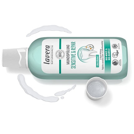 Lavera Sensitive & Repair, Spălatură gură cu fluor și mentă organică, 400 ml