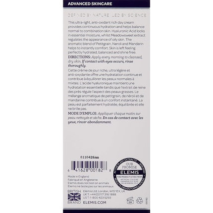 Cremă Zilnică ELEMIS Hydra-Balance, Hidratare și Echilibru pentru Piele Normală și Mixtă, 50ml