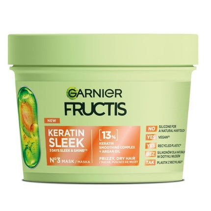 Mască de păr Garnier Fructis Keratin Sleek, 370ml