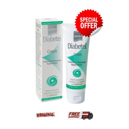Cremă pentru picioare, Intermed Diabetel, 125ml, alb-verzui