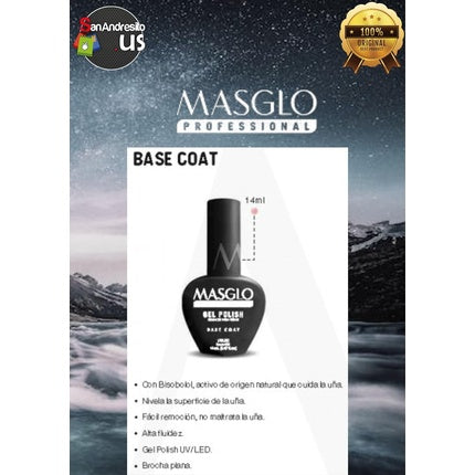 Bază Semipermanentă Masglo Professional Gel Polish 14ml Translucent