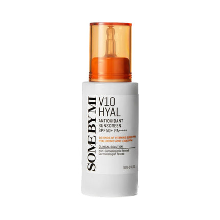 Some By Mi V10 Hyal Antioxidant Sunscreen SPF50+ PA++++, 40 ml, alb cu capac portocaliu