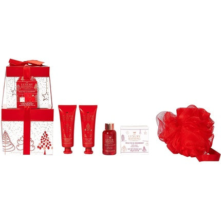 Set cadou, The Luxury Bathing, Wild Fig & Cranberry, roșu
