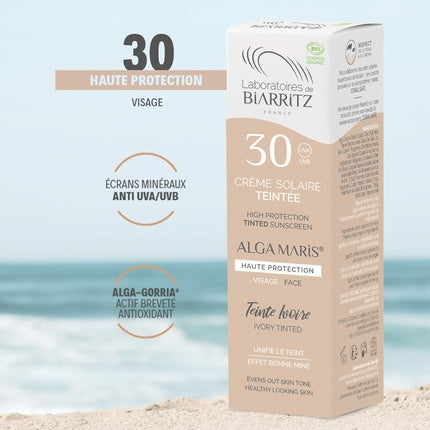 Crema solară, Laboratoires De Biarritz, Alga Maris, SPF 30, ivoire