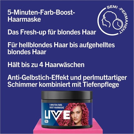 Masca păr Live Colour & Care, roz, 150 ml
