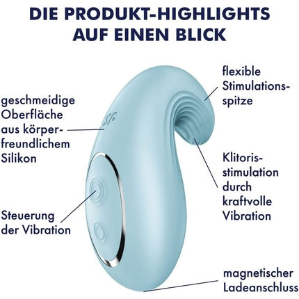 Vibrator cu două motoare, Satisfyer, Dipping Delight, albastru