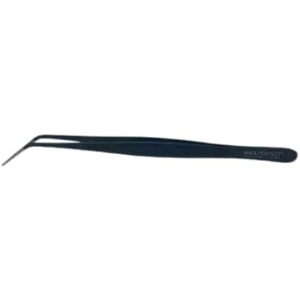 Pensetă Nail Perfect C-Curve, Design curbat, Oțel inoxidabil, Negru