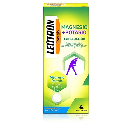 LEOTRON Magnesium+Potassium Triple Action, 30 Tablete, Culoare galbenă