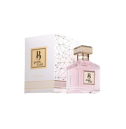Fragrance World B Gentle Gold Eau De Parfum, 100ml, sticlă roz cu capac auriu