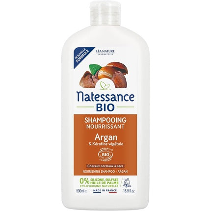 Șampon hrănitor Natessance cu ulei de Argan și keratină vegetală, 500ml