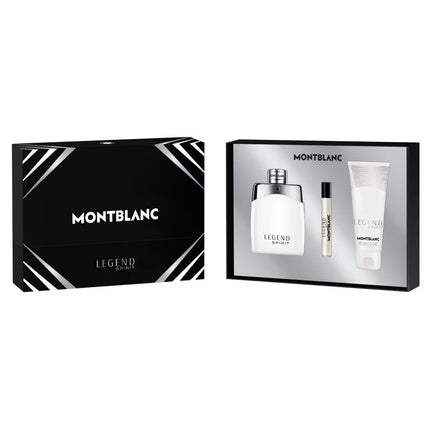 Set Cadou Apă de Toaletă Montblanc Legend Spirit, 100ml + 75ml mini + Gel Duș 100ml, Sticlă Albă Argintie