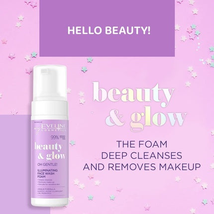 Spumă de curățare față, Eveline Cosmetics, Beauty & Glow, cu apă de neroli, 210g
