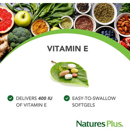 Nature's Plus Vitamin E Mixed Tocopherols 400 IU Softgel, 60 capsule