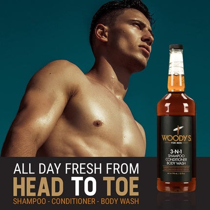 Dy's 3-in-1 Shampoo Conditioner Body Special Edition, Duke Cannon, Whiskey Bottle, 946ml