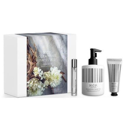 Set Parfum N.C.P Olfactive Jasmine & Sandalwood, 301, Eau de Parfum 10 ml + Săpun lichid 300 ml + Cremă de mâini 50 ml