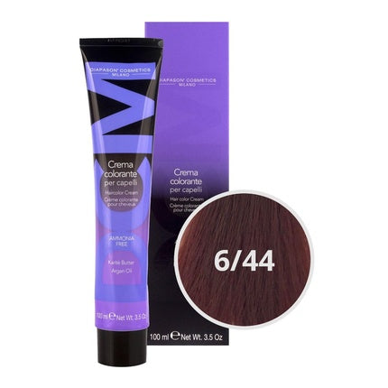 Crema colorantă pentru păr DCM, 6/44 Mahogany, 100ml, fără amoniac