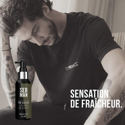 Tonic de păr Seb Man The Cooler, 106ml, design negru cu pompă argintie