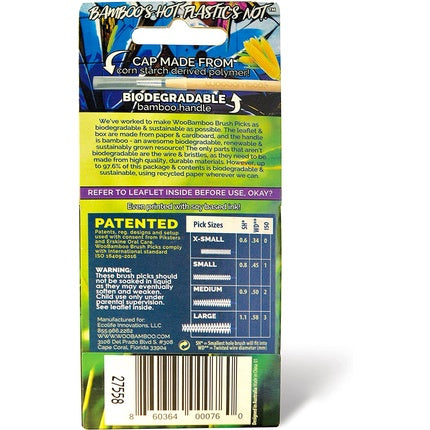 Periuțe interdentale, Woobamboo, bambus, set 12 bucăți