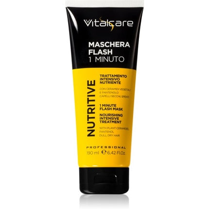 Masca de păr Vitalcare Flash 1 Minuto Nutritivă, 165g, Negru-Galben