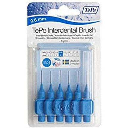 Periuță Interdentală TePe Classic 0.6mm, 6 buc, Albastru