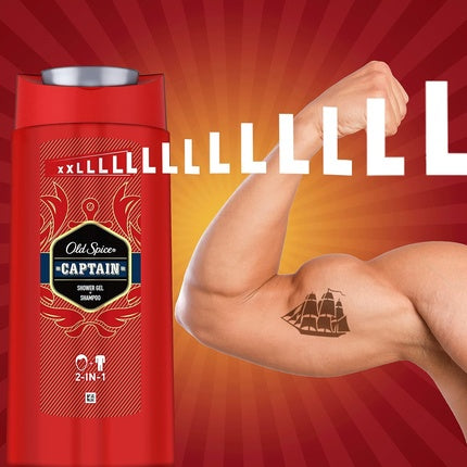 Gel de duș Old Spice Captain, 2-in-1, roșu