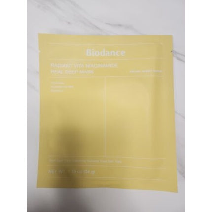 Mască facială Biodance Radiant Vita Niacinamide Real Deep Mask 34g - Pack of 4