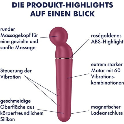 Masaj electric, Satisfyer Planet Wand-er, 60 moduri vibrații, culoare zmeuriu