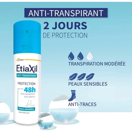 Deodorant Anti-Perspirant Etiaxil 48h pentru Picioare, 100ml