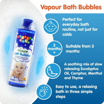Adjuvant baie Snuffle Babe Vapour 250ml albastru