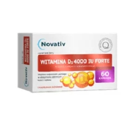 Supliment Nutrițional, Novativ, Vitamina D3 4000 IU Forte, 60 Capsule