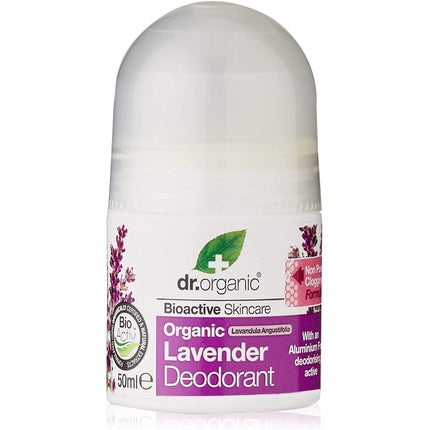 Dr Organic Lavender Deodorant Roll On, Bioactive Skincare, 50ml, Alb