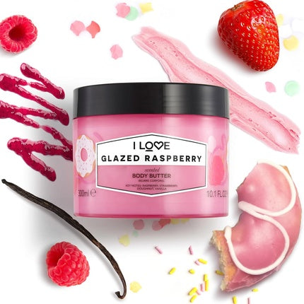 I Love Glazed Raspberry Body Butter, 355 g, roz