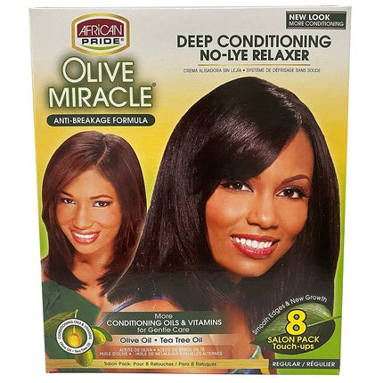 Set Relaxare Păr African Pride Olive Miracle No-Lye Regular Kit, 8 buc
