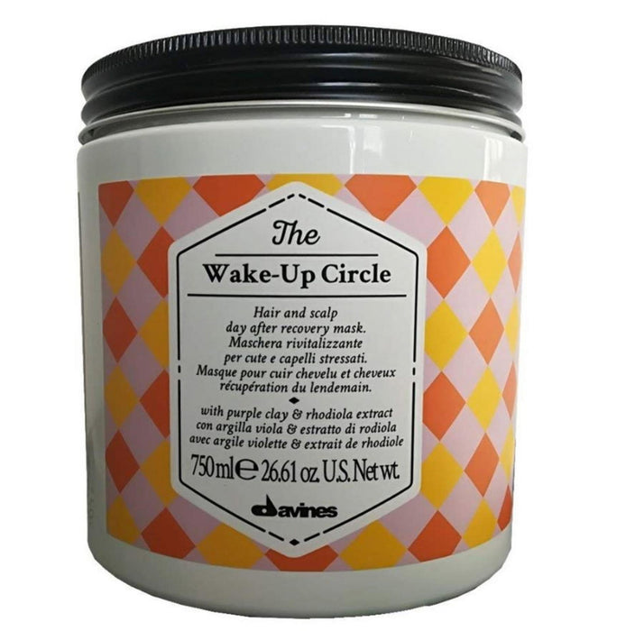 Mască de păr Davines The Wake-Up Circle, pentru păr și scalp, cu argilă violetă și extract de rhodiola, 750 ml