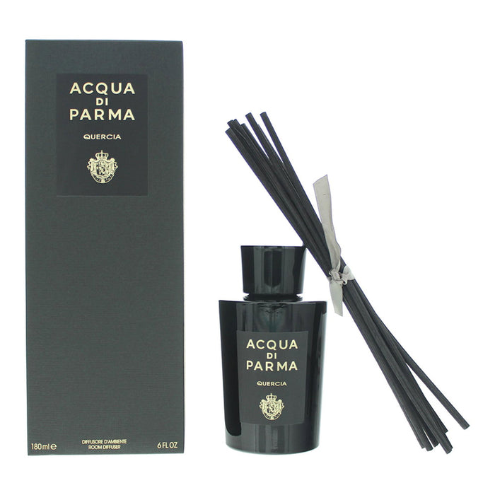 Difuzor de aromă cu bețișoare Acqua di Parma Quercia, aromă lemnoasă, ambrată și condimentată, 180 ml