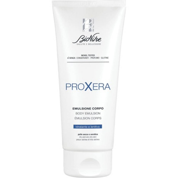 Emulsie de corp BioNike Proxera, hidratantă și calmantă, pentru piele uscată și xerozică, 200 ml