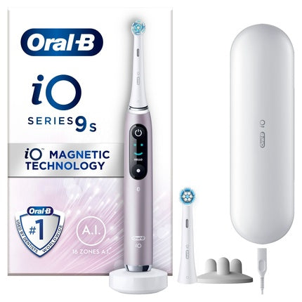 Periuță electrică Oral-B iO Series 9s, culoare Roz Quartz, cu încărcător și cutie de călătorie
