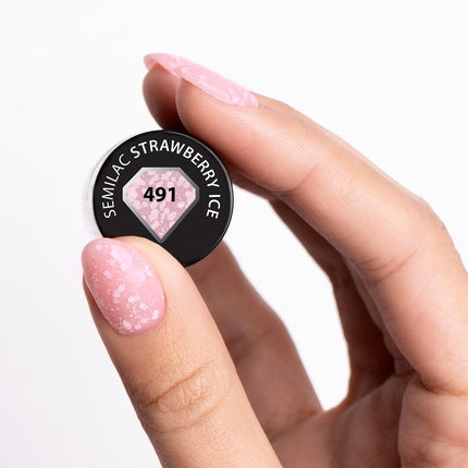 Lac de unghii Semilac, 491 Strawberry Ice, roz 7ml