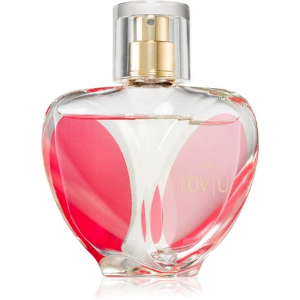 Parfum pentru femei Avon Lov U 50 ml, sticlă transparentă cu design inimă, culoare roz
