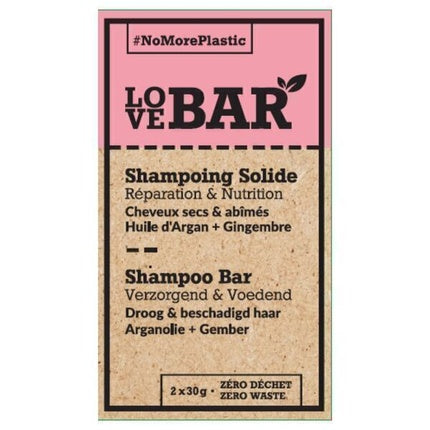 Șampon Solid Løv Bar, Reparare și Nutriție cu Argan și Ghimbir, 60 g, Roz